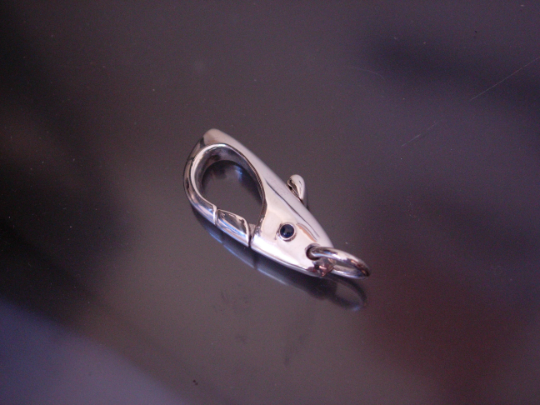  STERLING SILVER KEY RING SAPPHIRE KEY RING ,WALLET CLASP 26 GRAMS