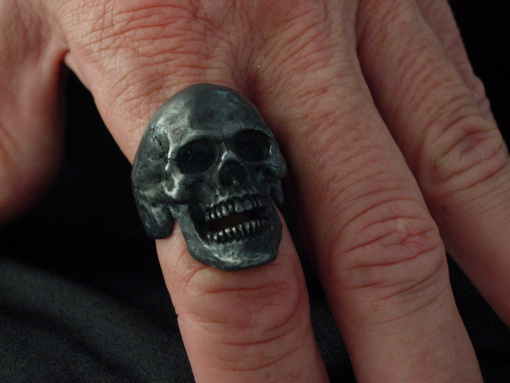 Sterling silver skull ring masonic jewelry 925 handmade USA handmade rings