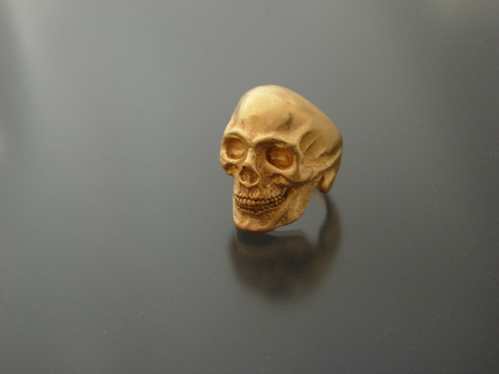 MENS SKULL RING Bronze Skull ring biker masonic  skull ring handmade masonic 