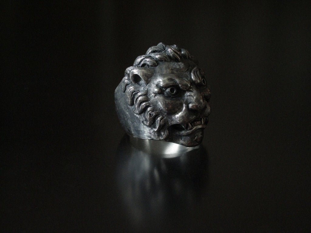 ENGRAVED LION RING SALE STERLING SILVER LION RING  CUSTOM LTD