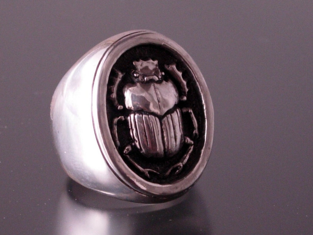 SCARAB RING SALE STERLING SILVER 925 EGYPTIAN RING  CUSTOM LTD