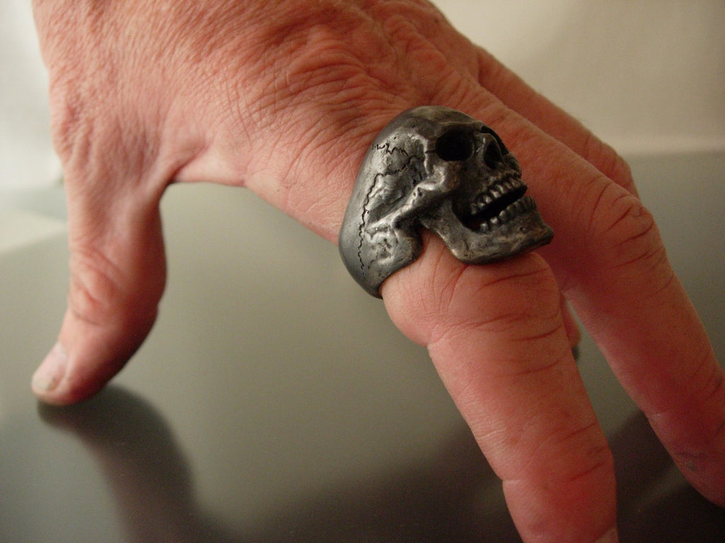 Sterling silver skull ring masonic jewelry 925 handmade USA handmade rings