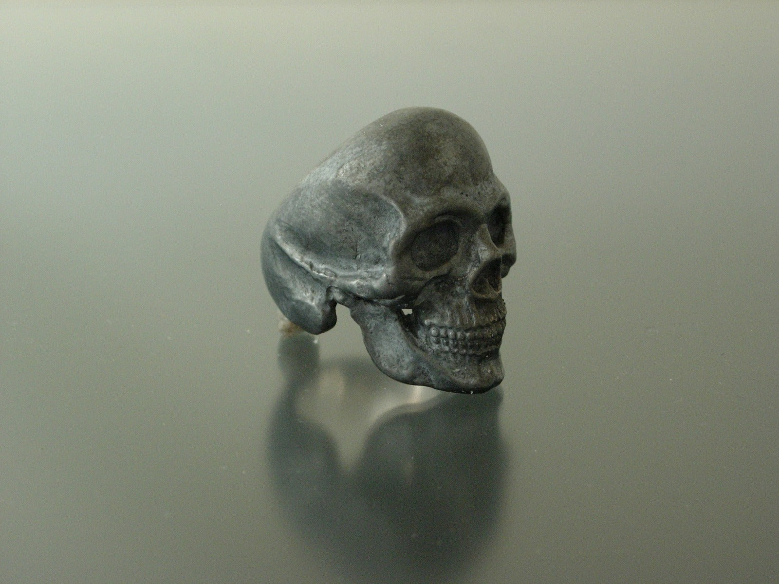 Extra Large GOLIATH sterling silver skull ring masonic biker handmade  925