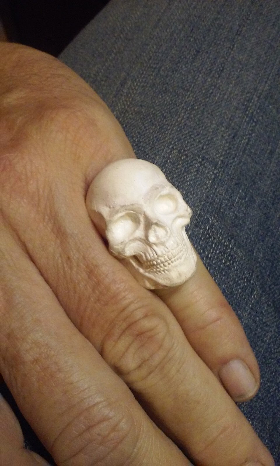 STERLING SILVER SKULL RING EXTRA LARGE SKULL RING HANDMADE 925 ANATOMICAL 