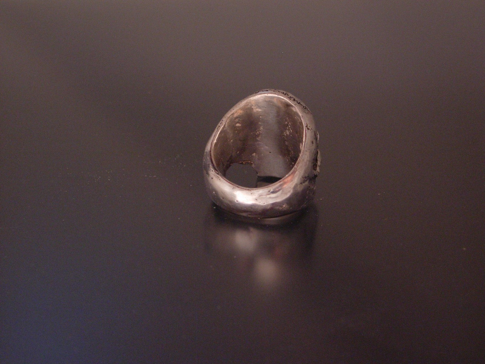 GLADIATOR EXTRA LARGE STERLING SKULL RING HANDMADE BIKER ROCKER  925 LTD