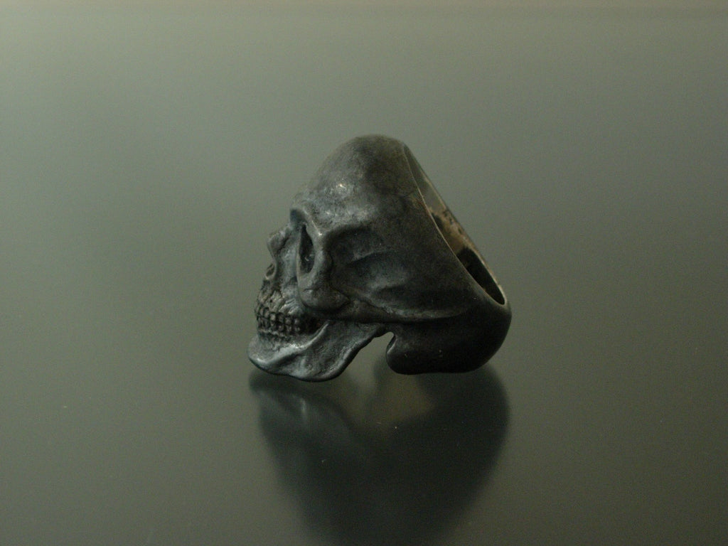 Extra Large GOLIATH sterling silver skull ring masonic biker handmade  925