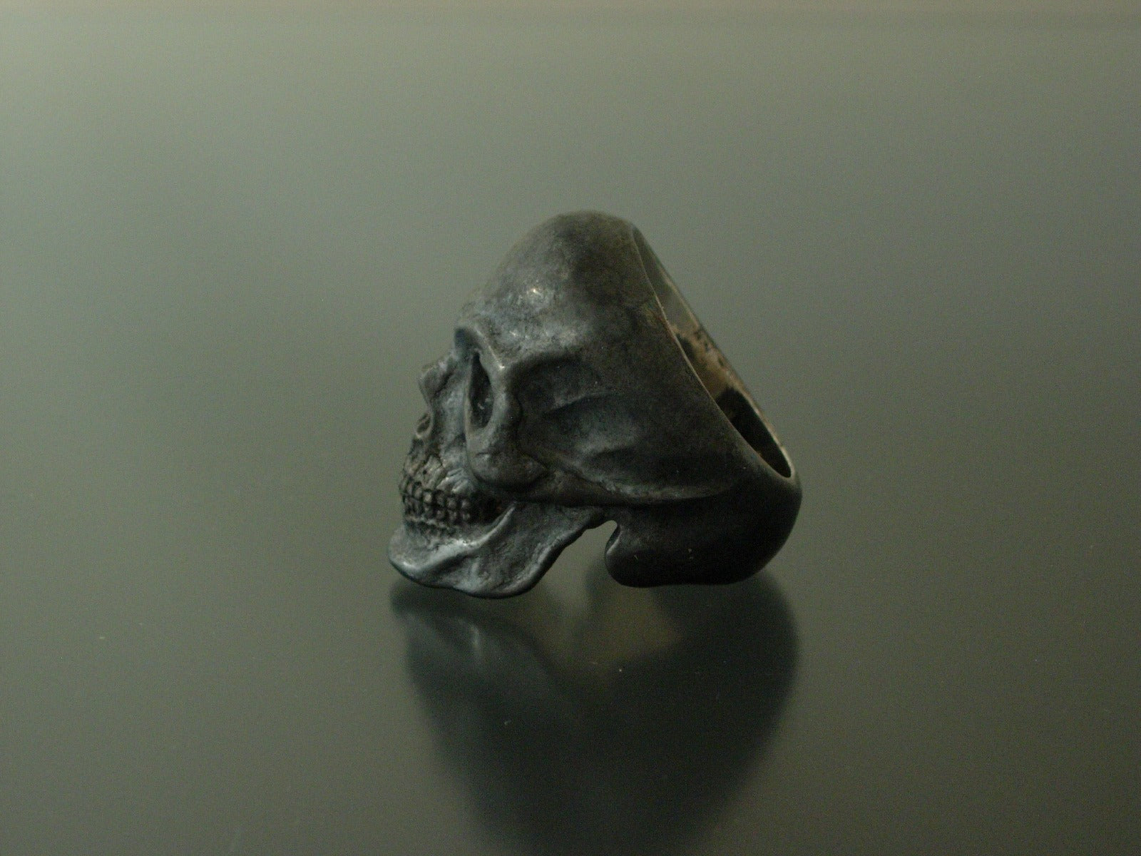 Extra Large GOLIATH sterling silver skull ring masonic biker handmade  925