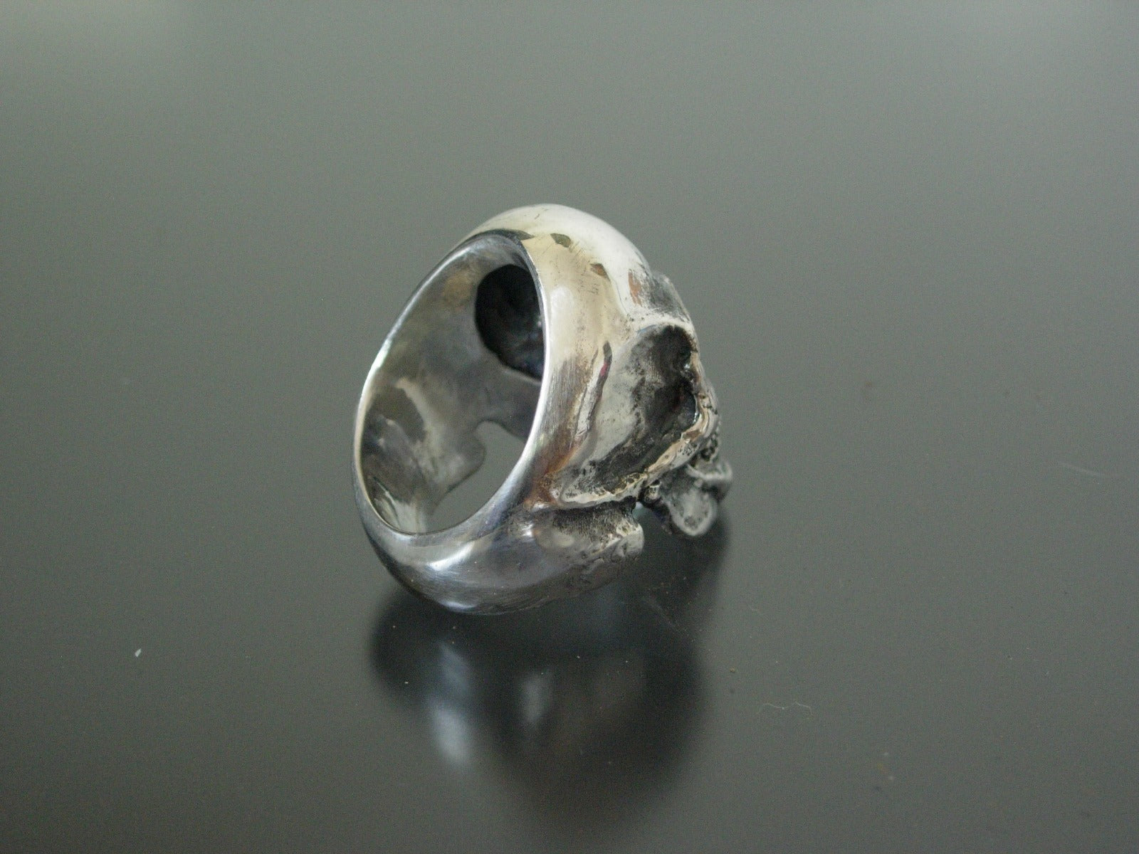  STERLING SILVER SKULL RING EXTRA LARGE SKULL RING HANDMADE 925 ANATOMICAL 