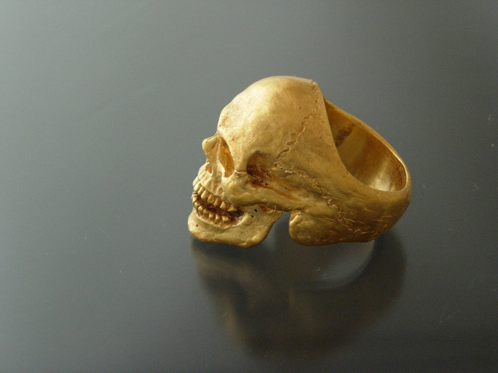 MENS SKULL RING Bronze Skull ring biker masonic  skull ring handmade masonic 