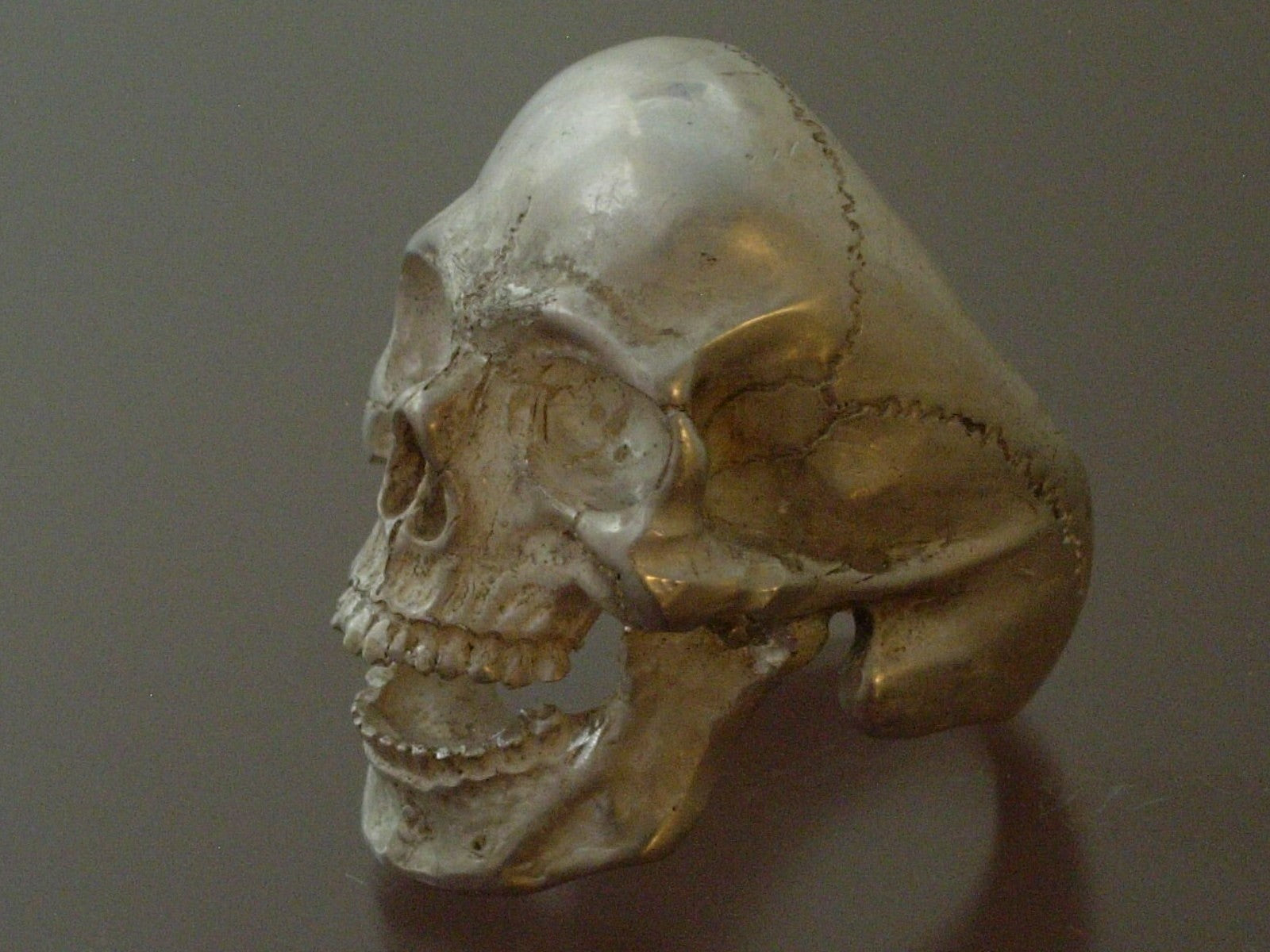 NEW ART STERLING SILVER SKULL RING  925 ANATOMICAL