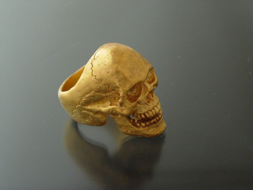 MENS SKULL RING Bronze Skull ring biker masonic  skull ring handmade masonic 