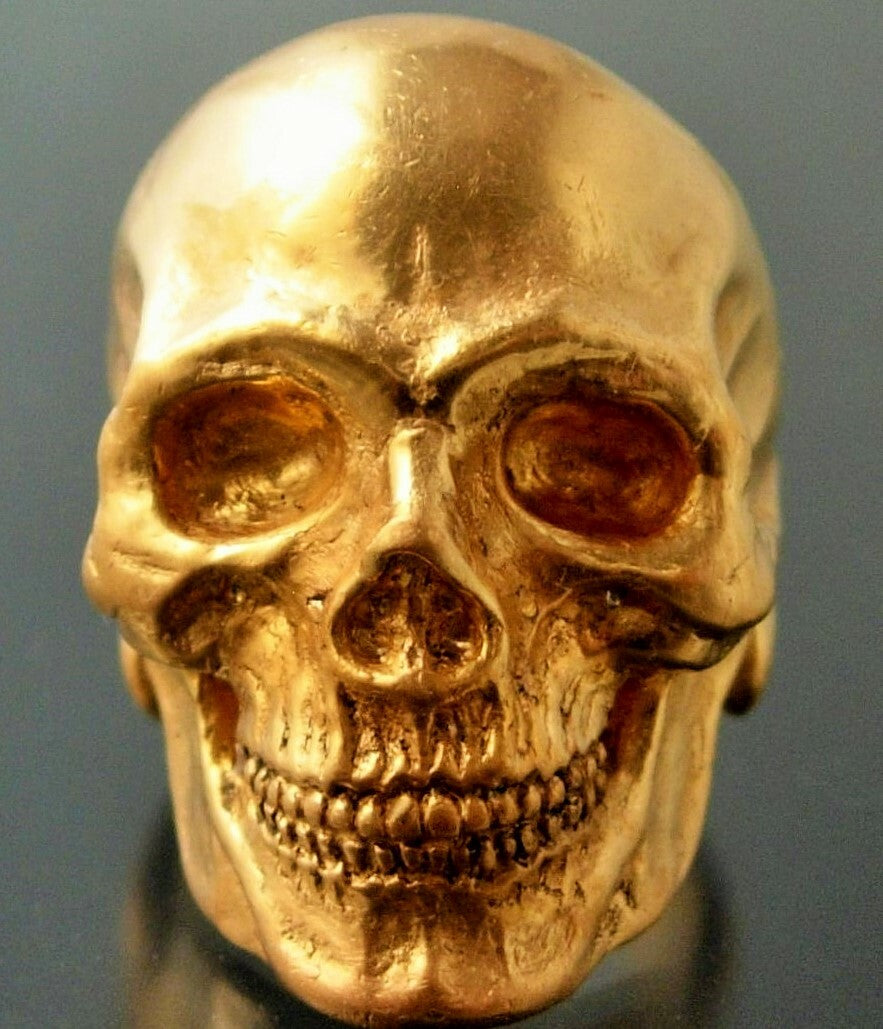 MENS SKULL RING Bronze Skull ring biker masonic  skull ring handmade masonic 
