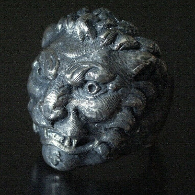 ENGRAVED LION RING SALE STERLING SILVER LION RING  CUSTOM LTD