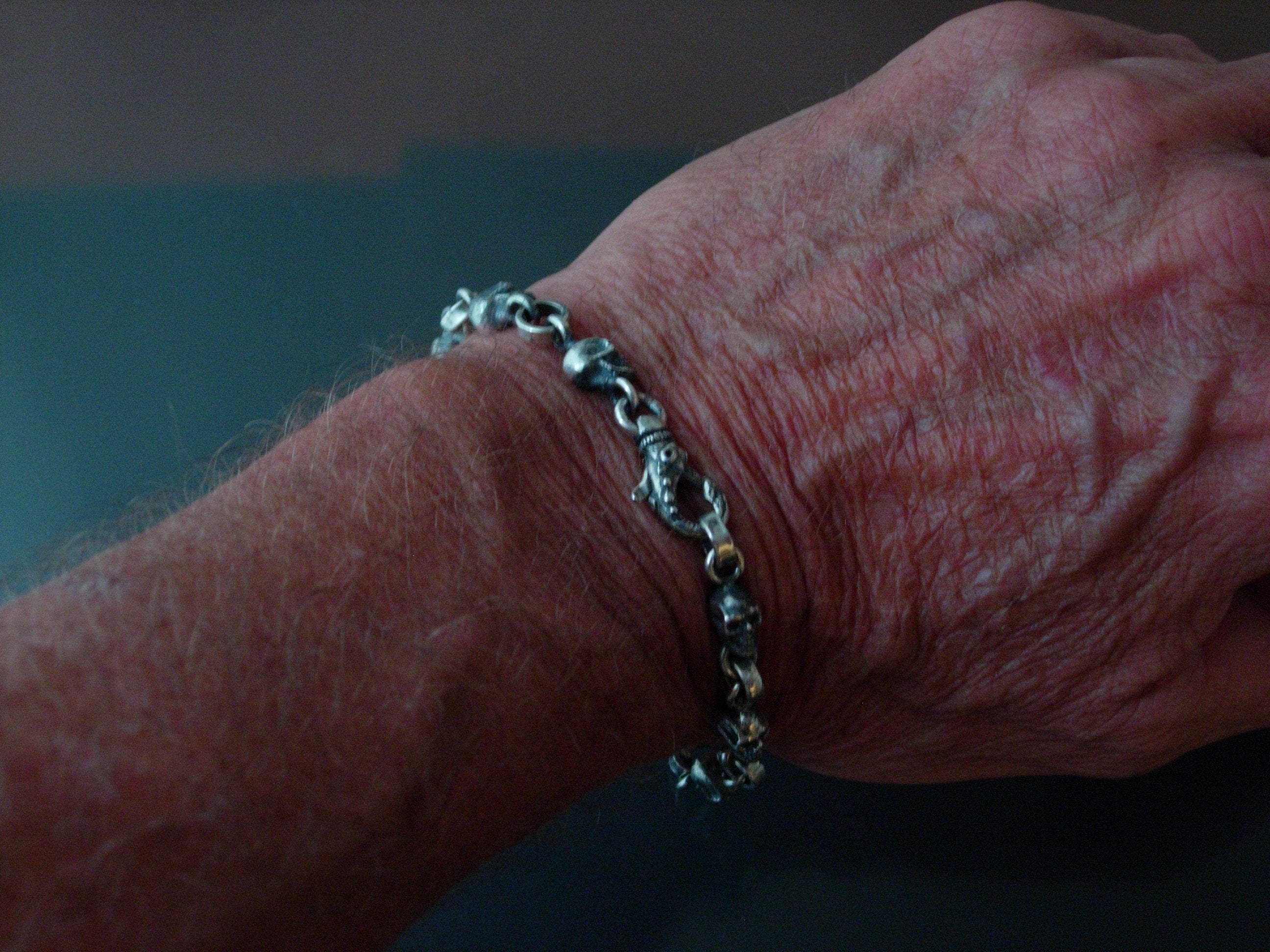 STERLING SILVER SKULL BRACELET.925