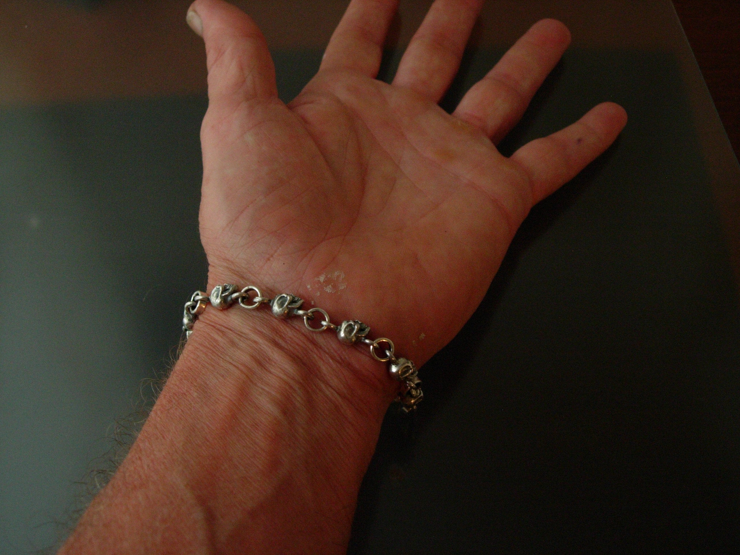 STERLING SILVER SKULL BRACELET.925