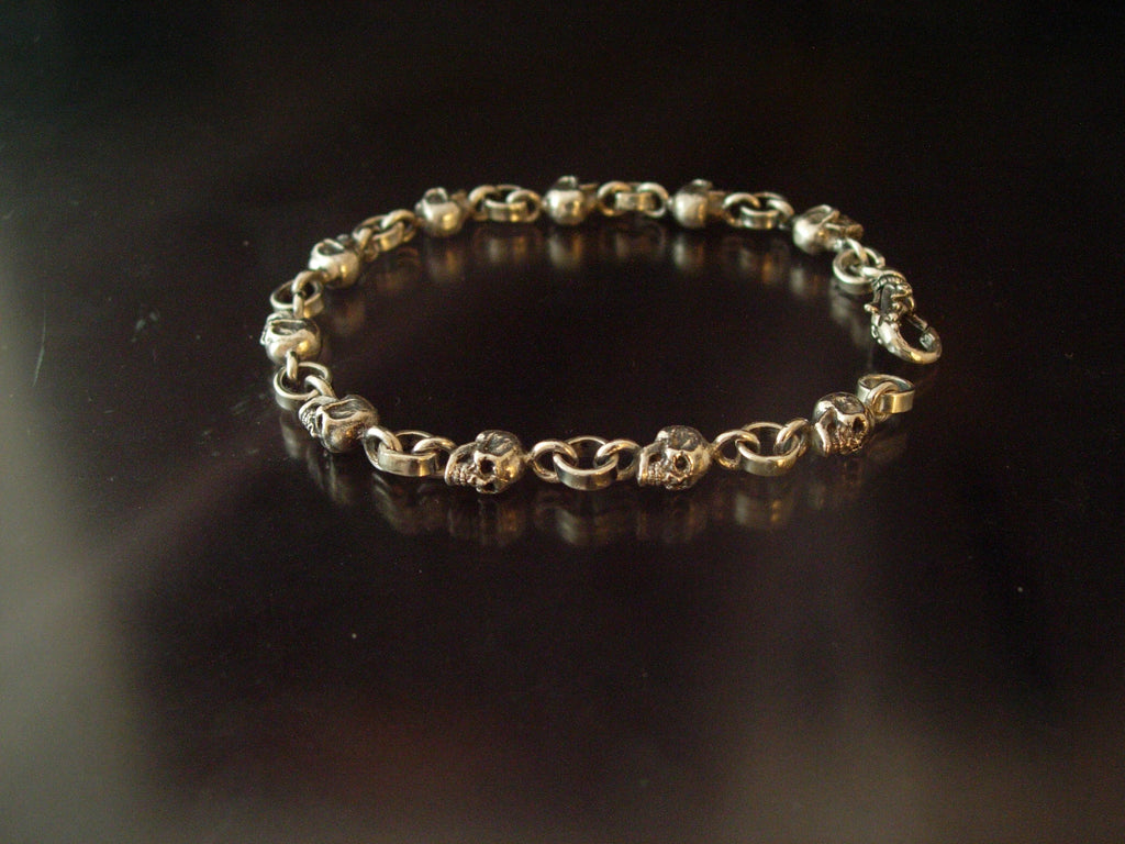 STERLING SILVER SKULL BRACELET.925