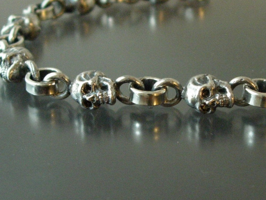 STERLING SILVER SKULL BRACELET.925