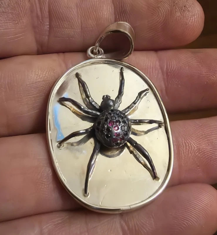 Black widow spider pendant