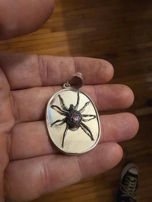 Black widow spider pendant