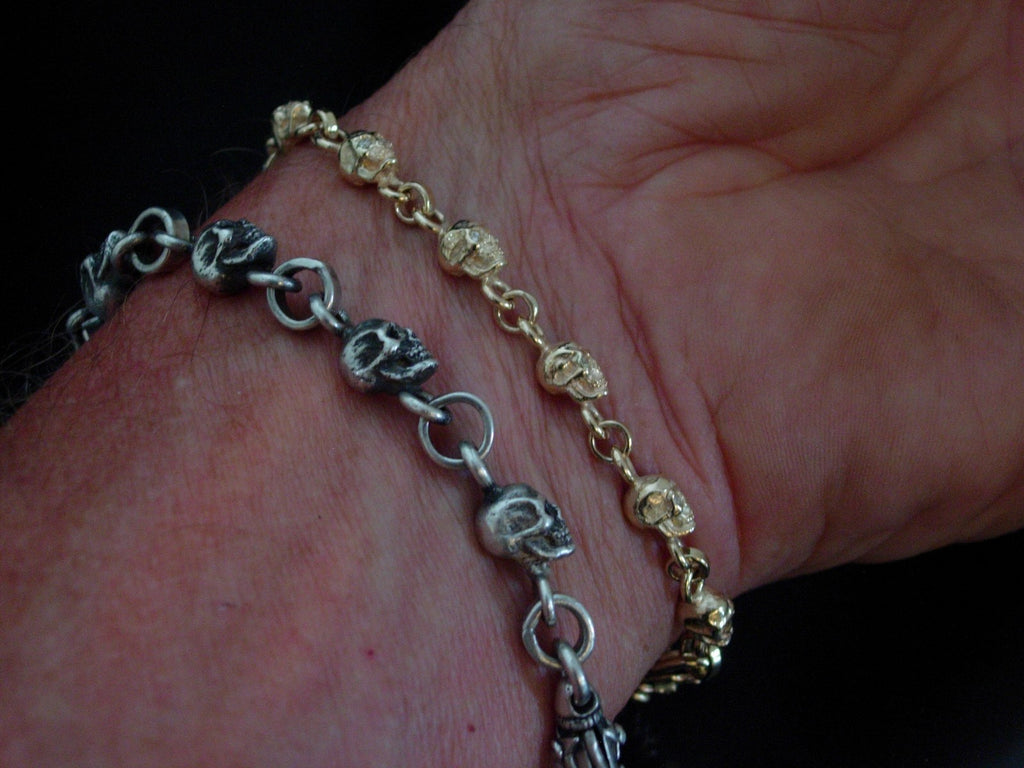 10k GOLD SKULL BRACELET  SOLID 10K GOLD 7.5 INCH